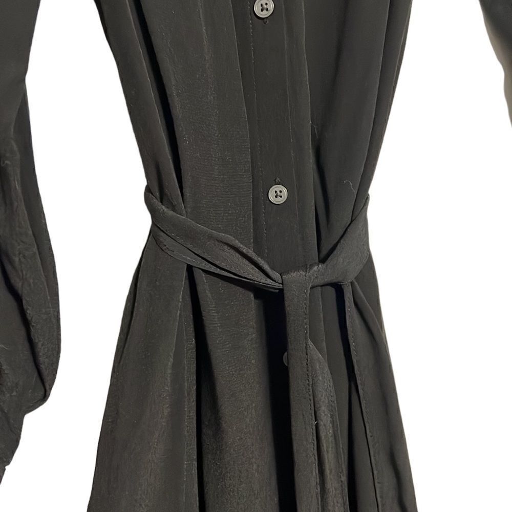 GAP Black Shirt Dress Small High Low Hem Belted Long Sleeve NWT - Picture 5 of 9